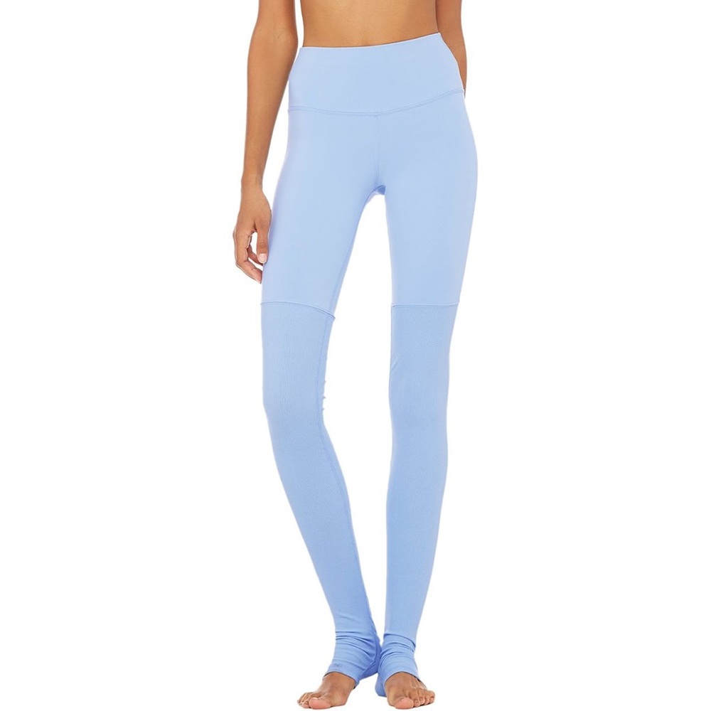 Alo Yoga Blue Leggings Leg Warmers Scrunched